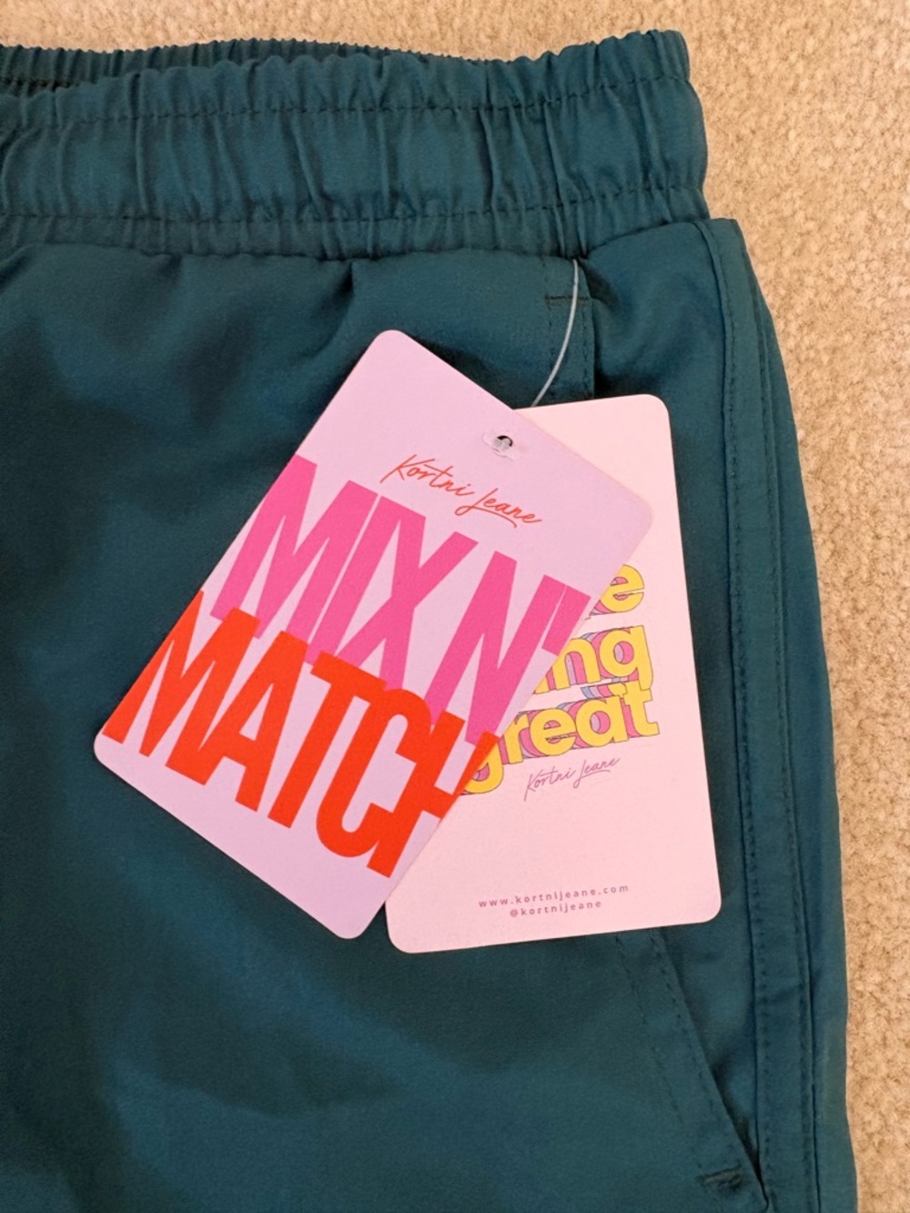 Kortni Jeane Teal Men’s Swim Shorts - Picture 2 of 4